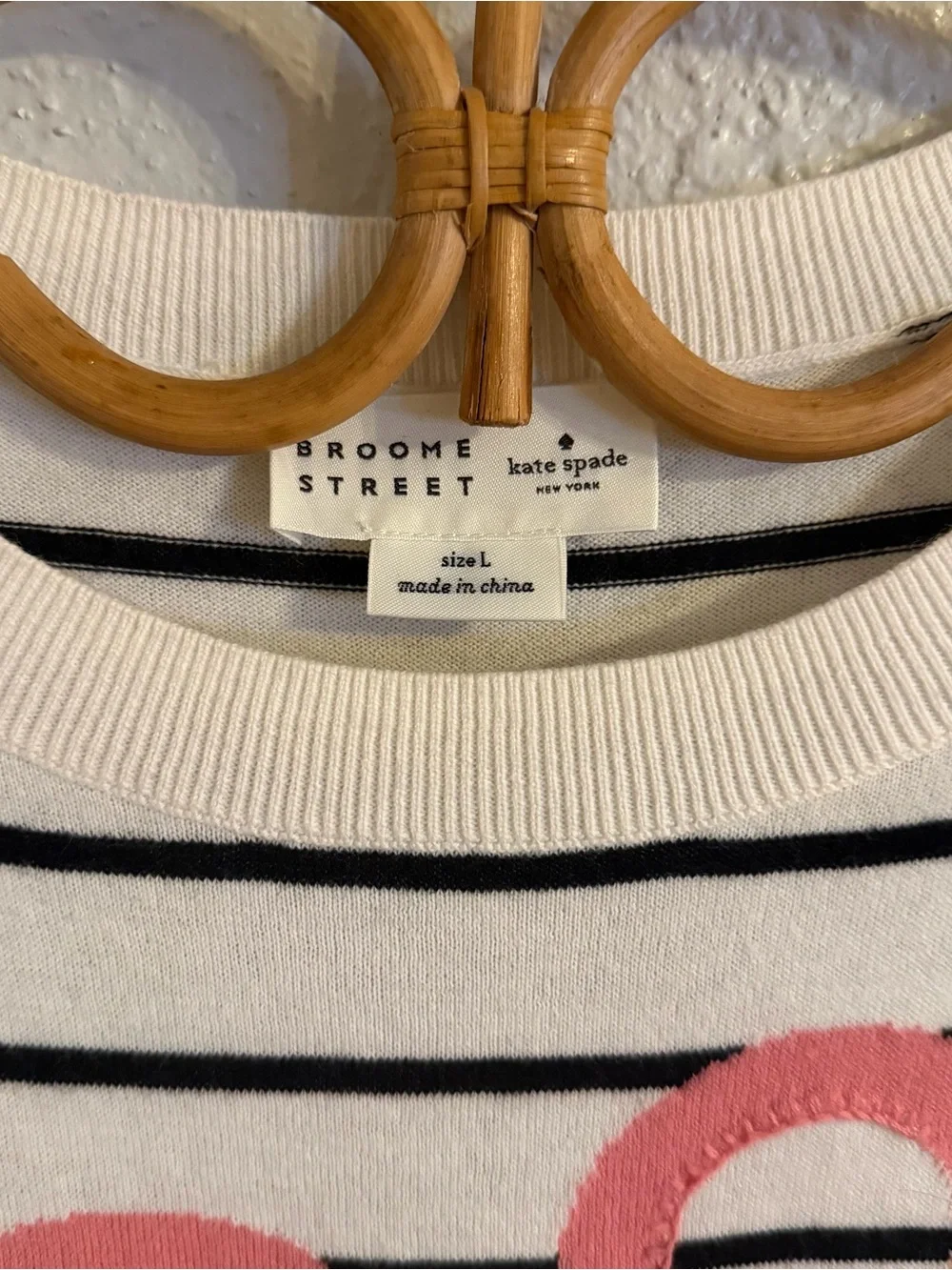 Kate spade stripped pink monkey sweater